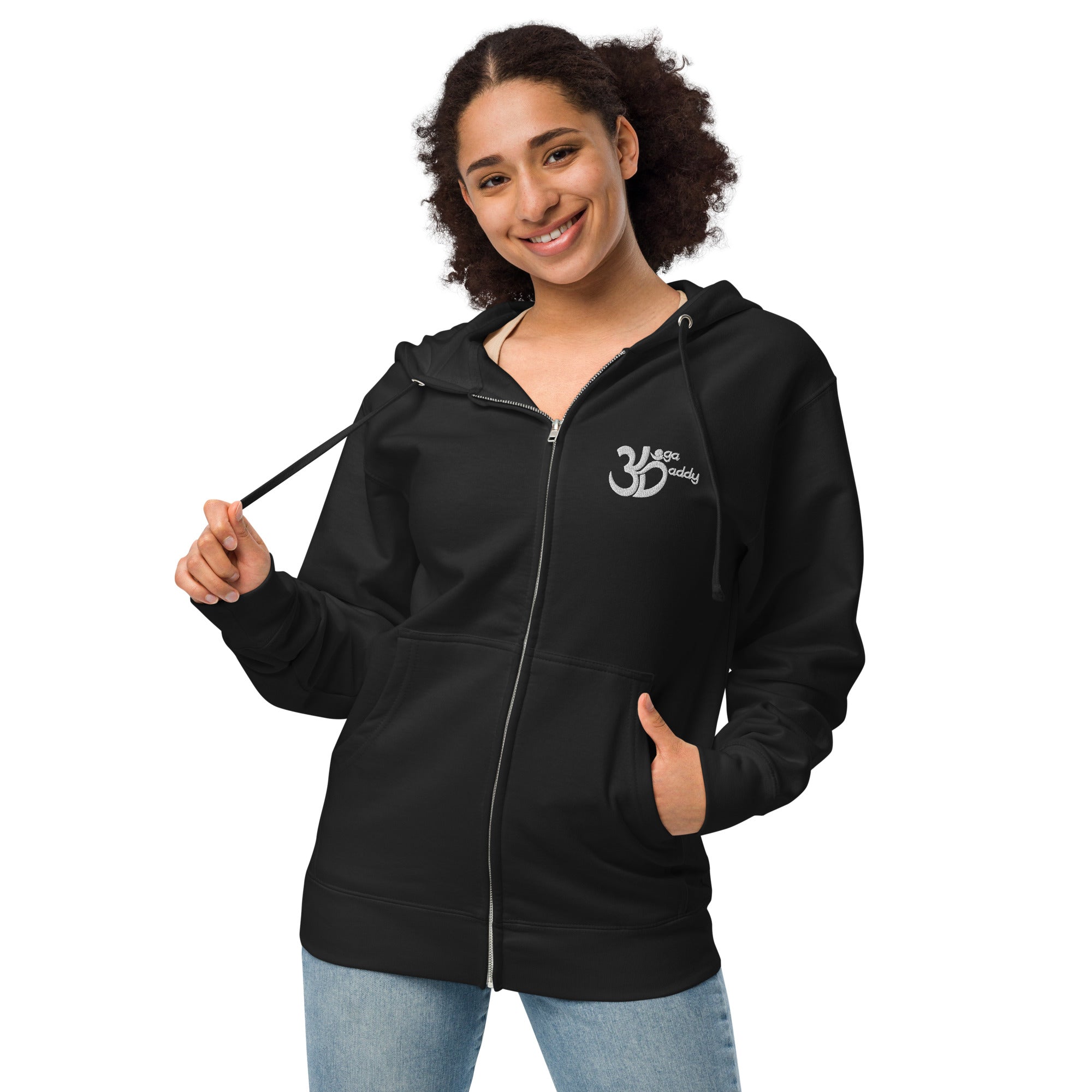 Unisex fleece zip up hoodie